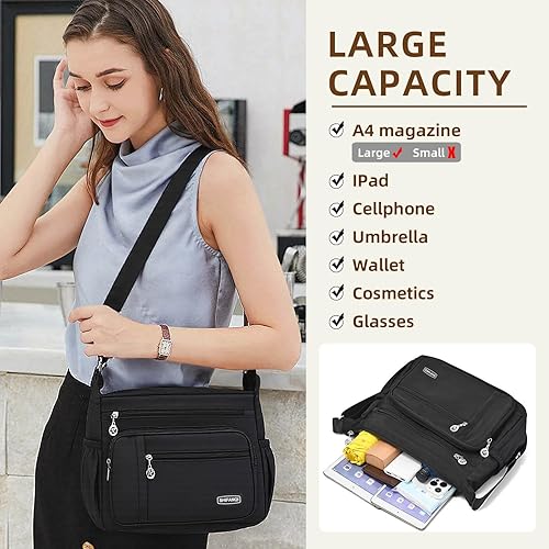 Miniatura 6 de Crossbody Bag for Women,Multi Pockets Cross Body Purses for Women, Ladies Shoulder Bag, Travel Purses and Handbags
