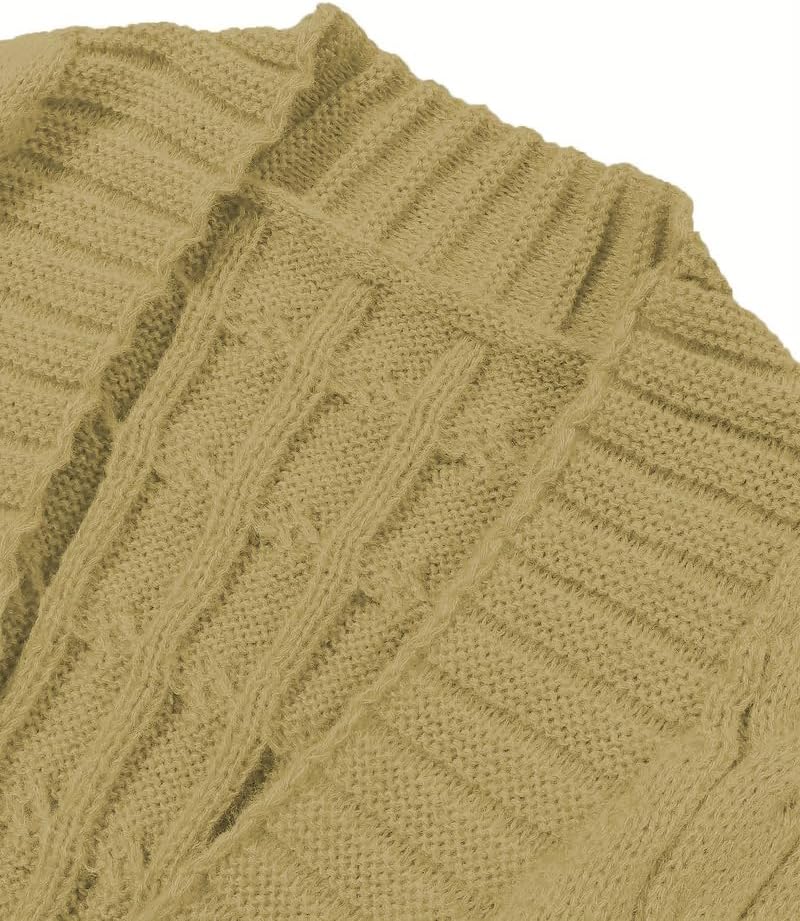 Long Knit Cardigan Sweater, Open Front Duster Style, Ribbed Pattern - Image 6