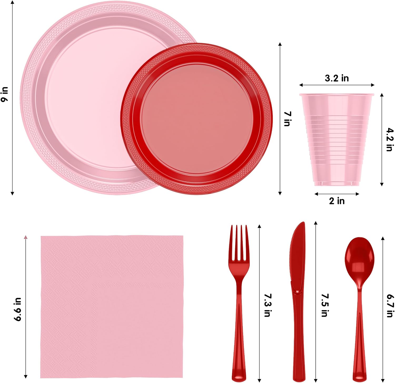 Exquisite 350 Pcs Valentines Plates and Napkins Party Supplies Plate Sets image 2