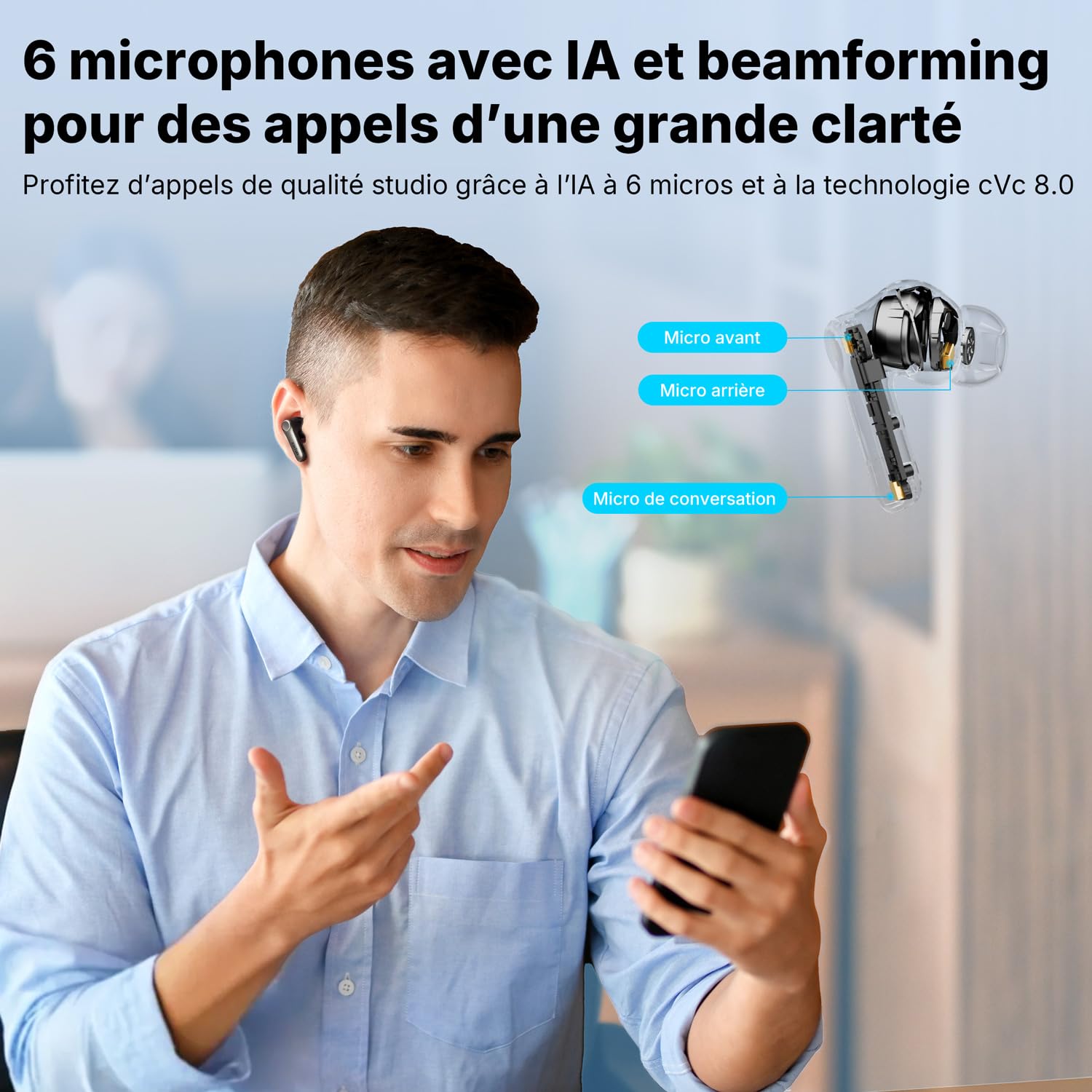EarFun Air Pro 4+ Ecouteurs Bluetooth sans Fil, avec ANC | Double Transducteur, Qualcomm aptX Lossless, 6 micros, Hi-Res, LDAC, Bluetooth 6.0, 54 H de Lecture, Recharge sans fil, Noir