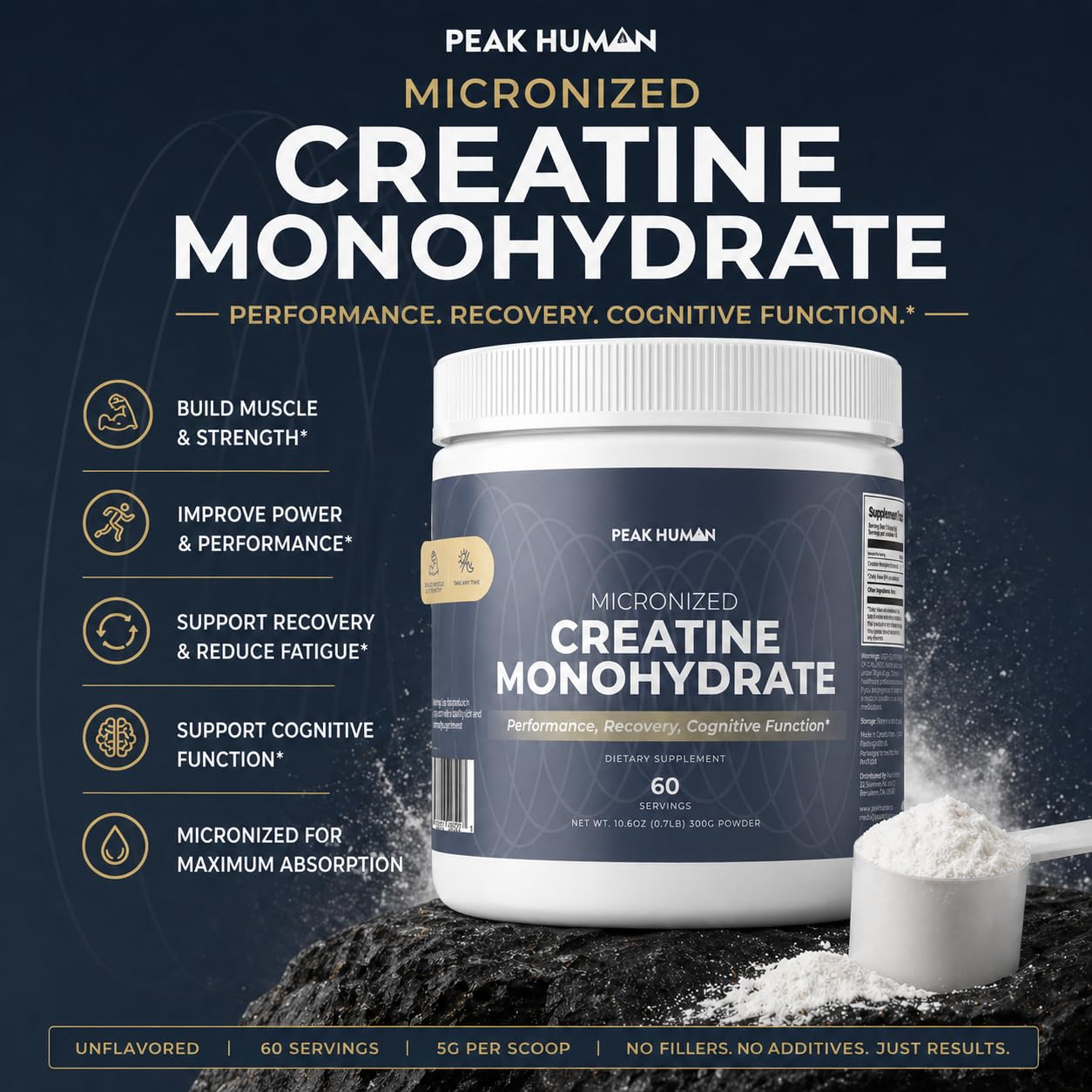 Creatine Monohydrate Powder, Pure Unflavored Creatine Powder, Supports Strength, Lean Muscle, & Recovery for Men & Women, Labs — Amazon image 3