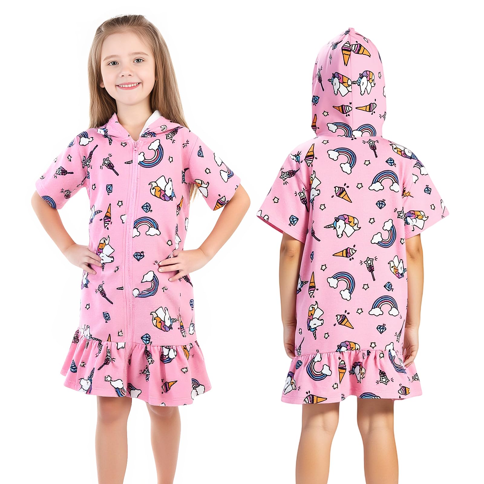 MOEMOE BABY Handdoeken met capuchon voor kinderen, badjas, poncho, rits