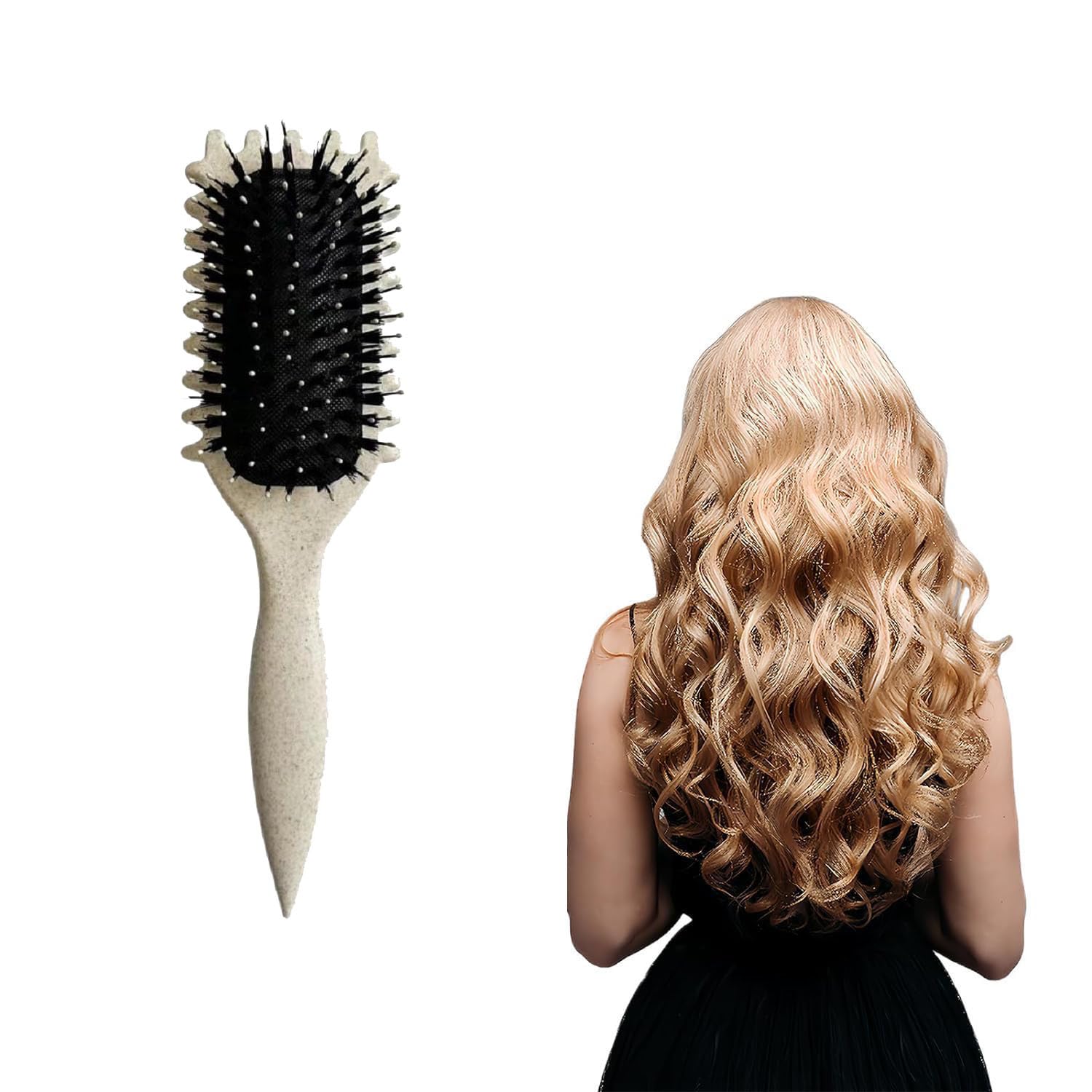 Curl Brush, Curl defining brush with Prongs, Reduce Pulling and Curl Separation, The Essential Tool For Shaping And Styling Your Curls, Achieve Perfectly Defined Curls.
