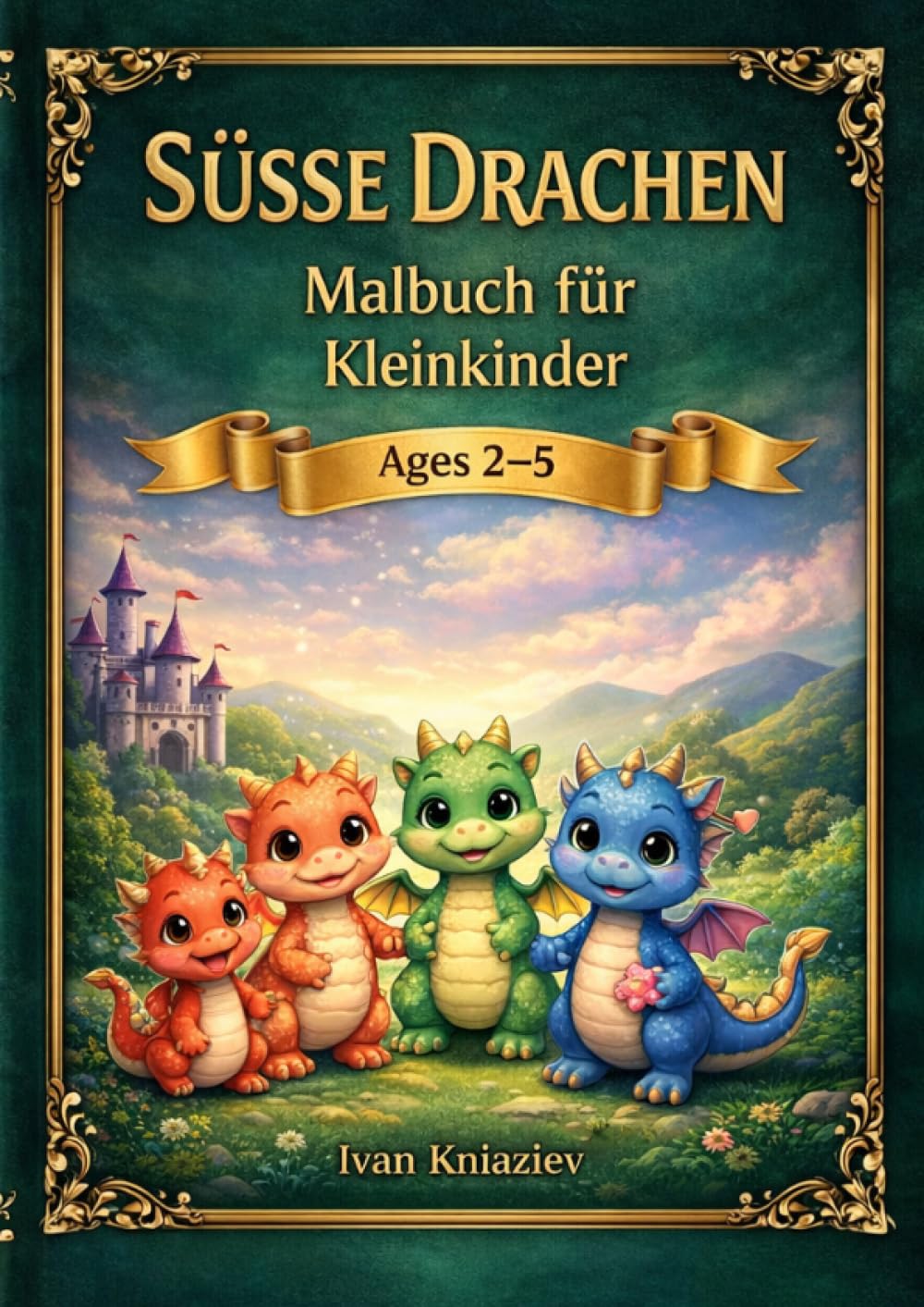 Süße Drachen – Malbuch für Kleinkinder von 2–5 Jahren: Ein zauberhaftes Ausmalbuch mit 60 liebevollen Drachenmotiven für Mädchen und Jungen