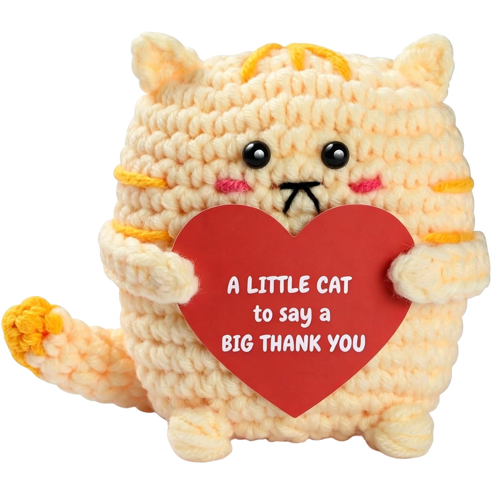 SOMUSICTY Thank You Gift, Handmade Crochet Cat Thank You Gifts For Women, Leaving Gifts For Colleagues Women,Thank You Teacher Gifts, Emotional Support Gift, For Women's Men Friends Teacher Nurse