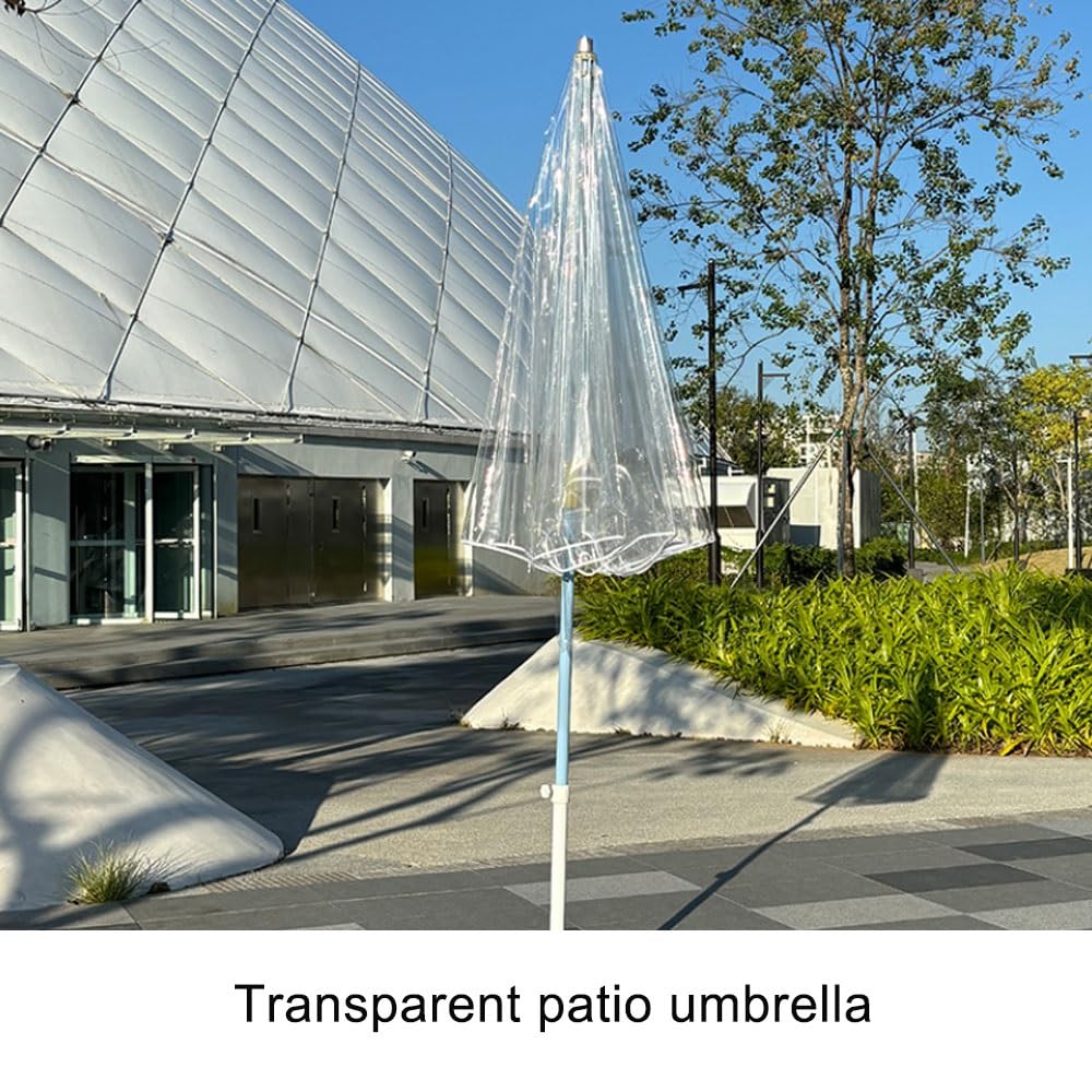 Przezroczysty parasol tarasowy 2,4 m na zewnątrz parasole ślubne targ stół parasol wodoodporny duży przezroczysty parasol do ogrodu, na balkon