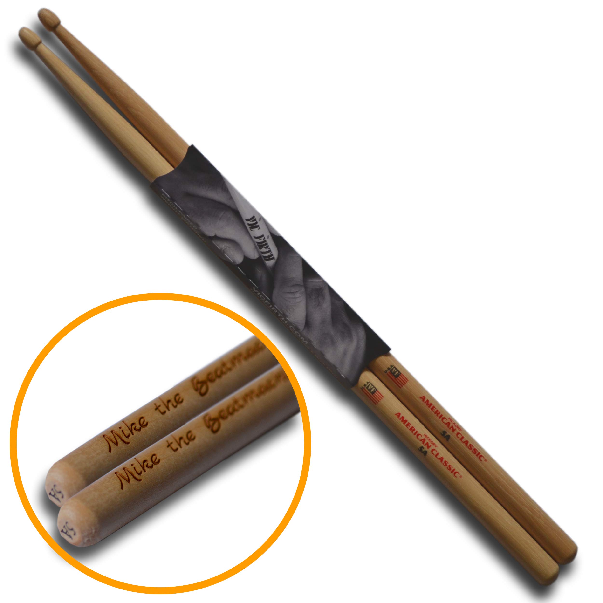 originale Vic Firth 5A Bacchette di Batteria con incisione personale | Drummsticks il regalo per i batteristi
