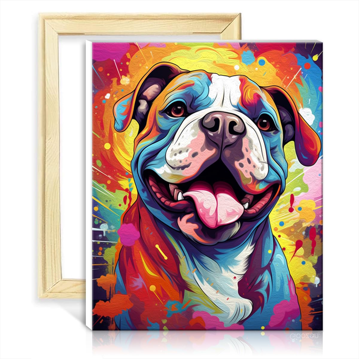 TANGFEIY Painting by Numbers Kits Bulldog Paint by Numbers Adults with Brushes and Acrylic Pigment on Wall Art Oil Painting by Numbers Kits with Frame(30x40cm)