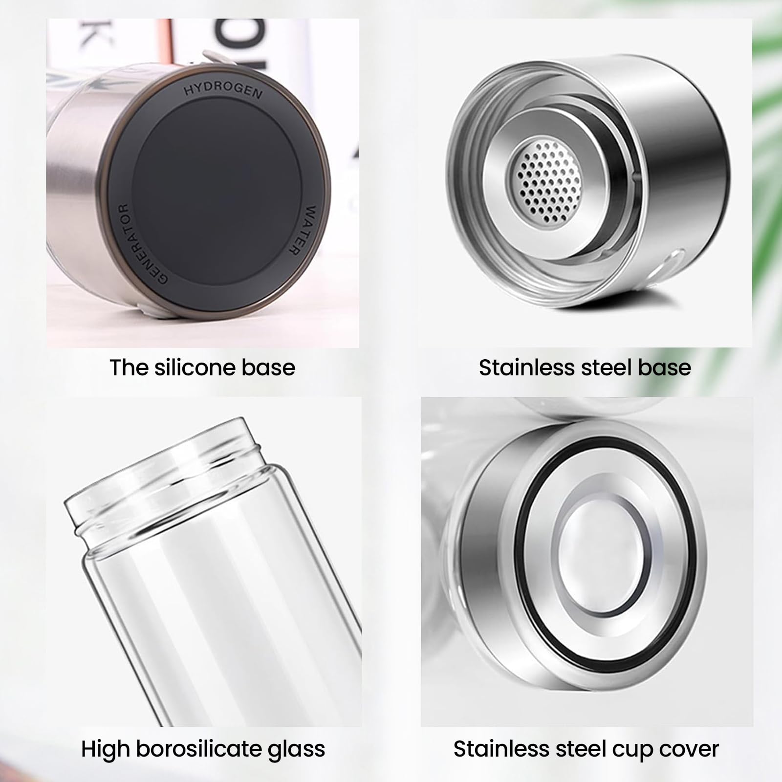 Water Bottle, Hydrogene Health water, Portable Hydrogen Water Ionizer Machine, 420mL/15oz Hydrogen Water Generator - Image 3