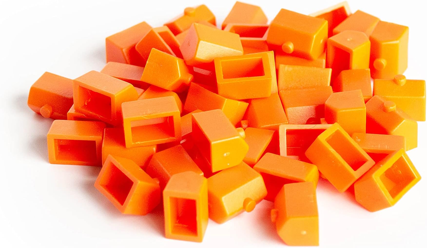 Morrison Games Plastic Houses: Orange Color Board Replacement House (Colored Miniature Town & City Buildings, Board Playing Pieces)