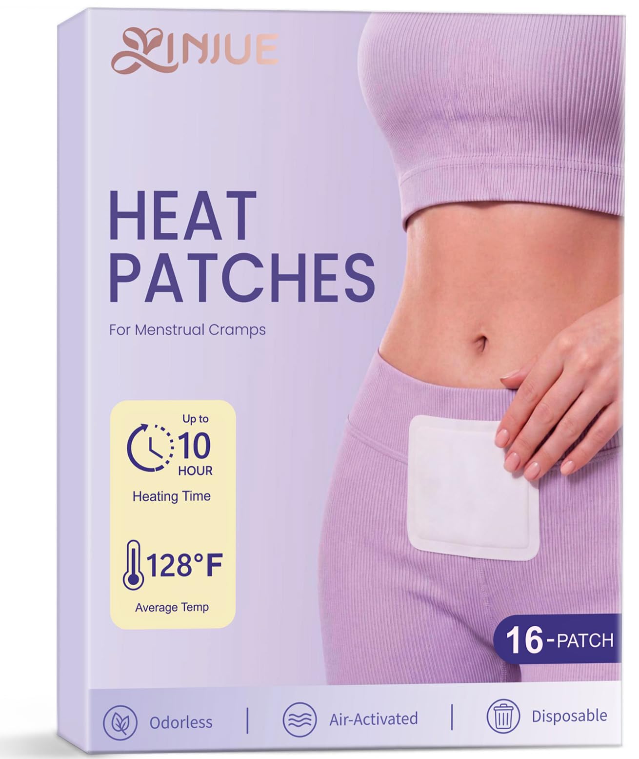 Portable Menstrual Pain Relief Heat Patch, Adhesive Heat Patches for Period Cramps and Backache Relief, Disposable Air Activated Body Warmers - Up to 10 Hours — Amazon image 10