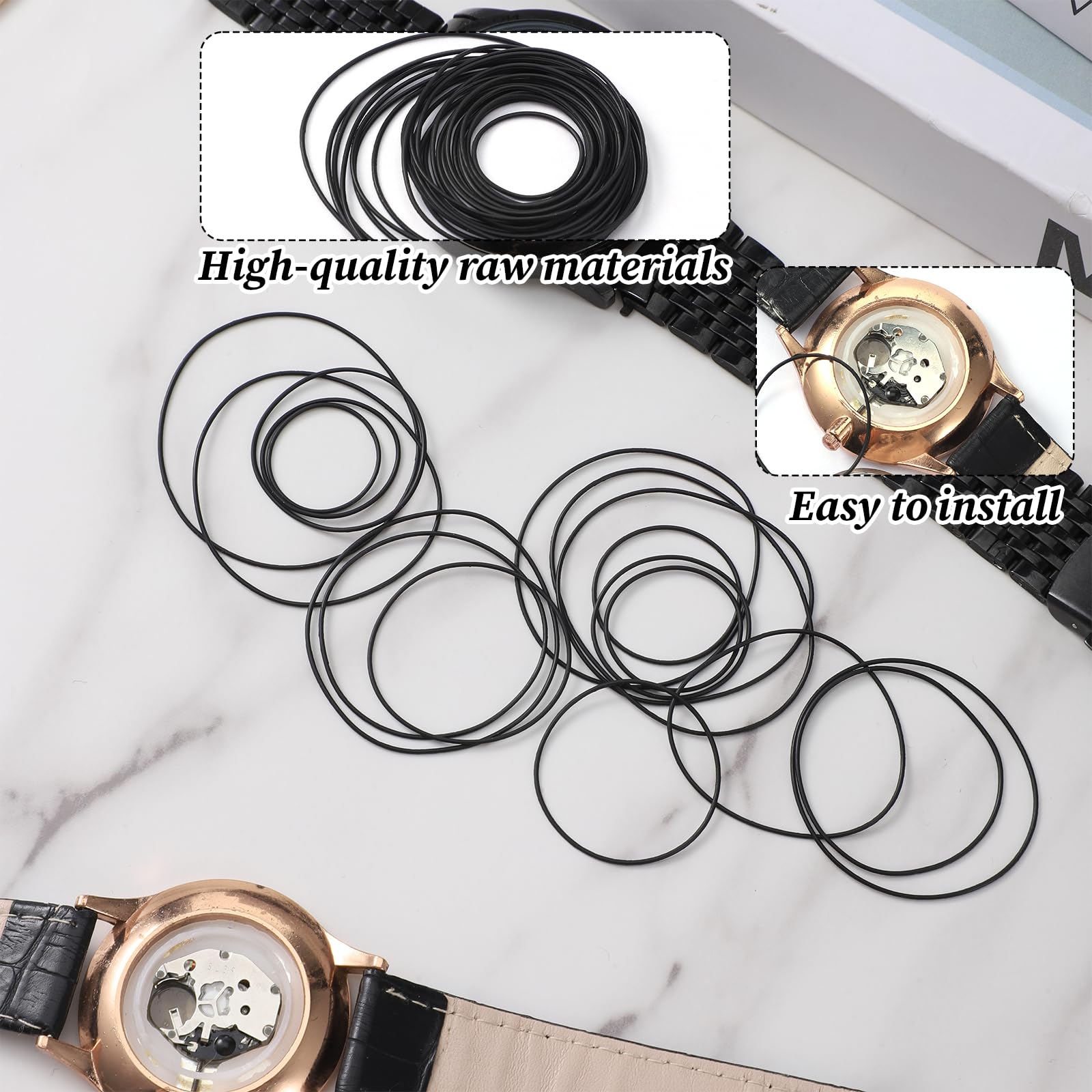 Kit 112 O-ring Per Fondello Orologio | Guarnizioni In Gomma Impermeabile Varie Misure | Dimensioni 5x7 Cm, Colore Bianco | Per Riparazione Orologi E Sigillatura | Facili Da Installare - copertina
