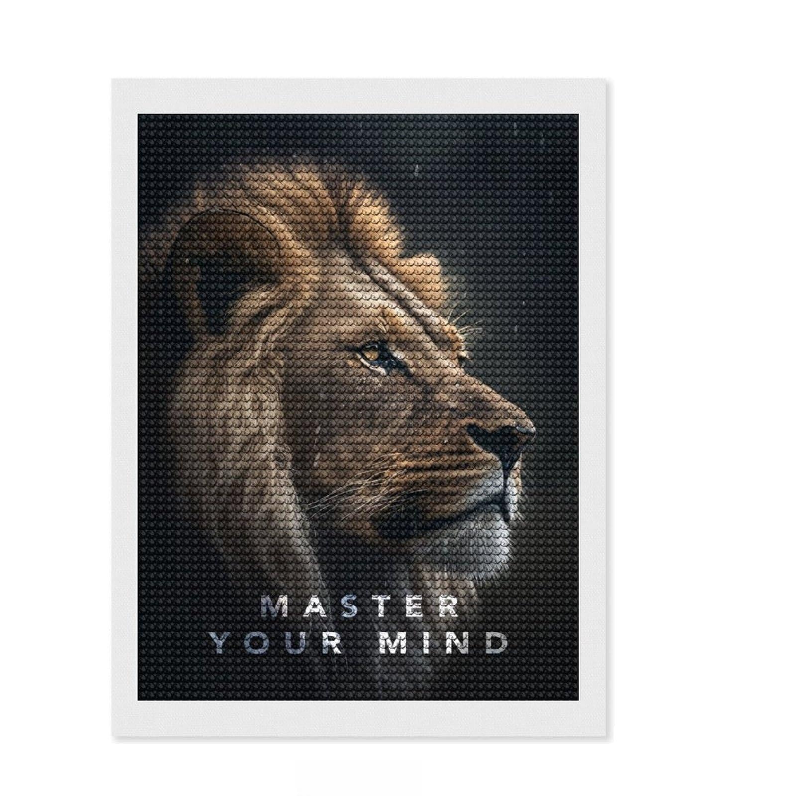 Junmoney Master Your Mind Round Drill Diamond Painting 12"x16", for Women, Easy to Enjoy, Home Wall Decor, Thoughtful Handmade Gift