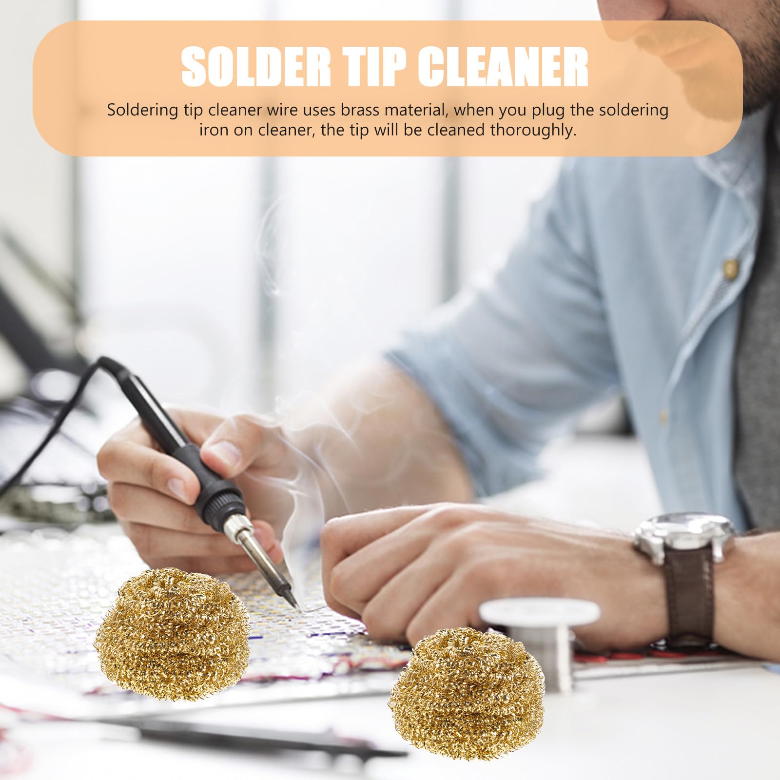 Didiseaon Limpiador Eliminar de de Soldadura Puntas Latón Punta 10 Dorado Soldador Kit Piezas Óxidos y Reducir Acumulación en para