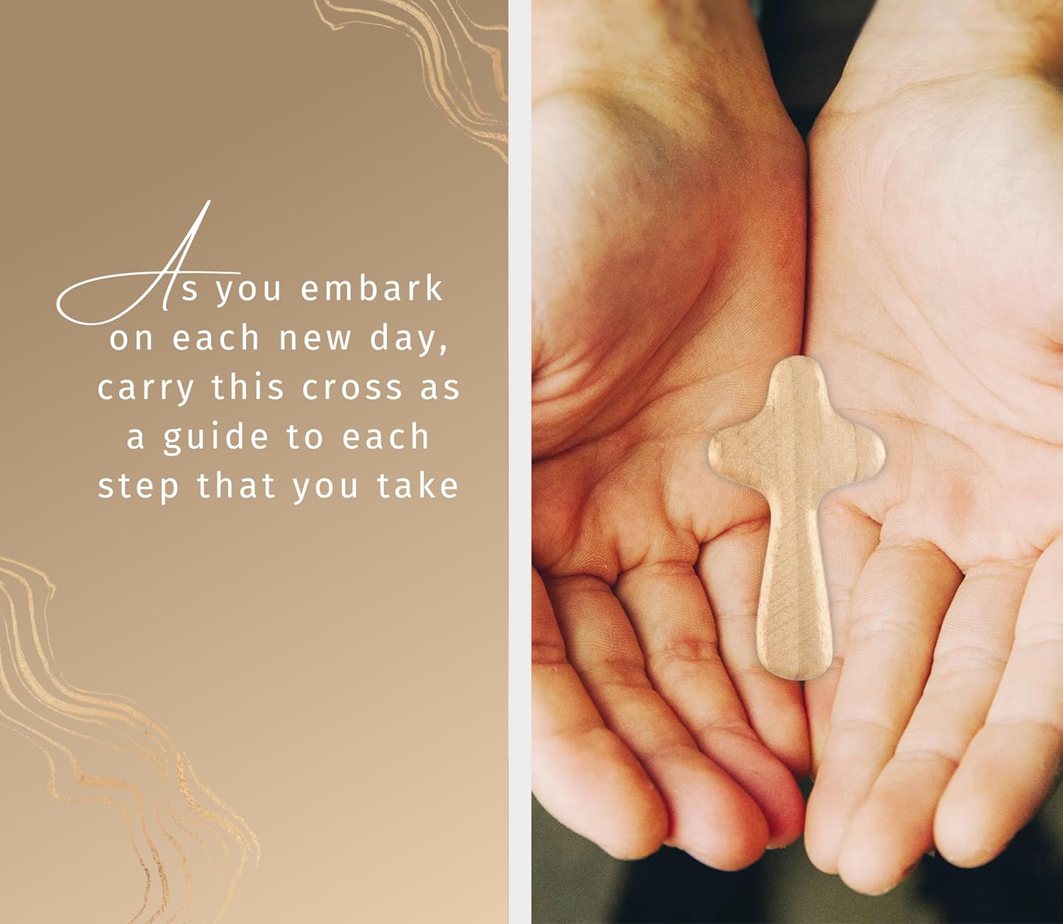 Trendzeen Saint Padre Pio Card - Made in Italy St Padre Pio Holy Card, Small Wooden Pocket Cross, The Lord's Prayer - Patron Saint of Stress Relief Healing Theme Set - 3 Items Total - Image 3