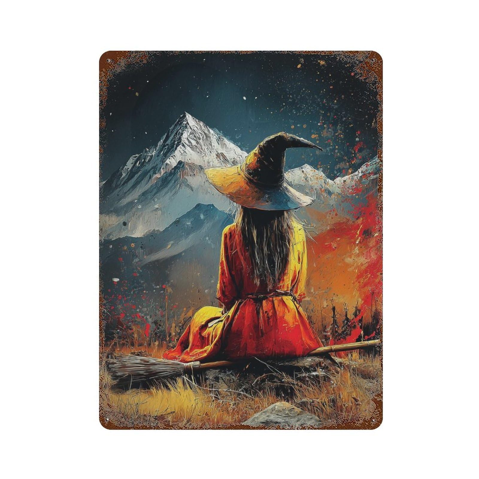 Witch's Nightly Serenity Retro Metal Sign 15.7"x11.8", Novelty Wall Decor for Garage, Pub Or Kitchen