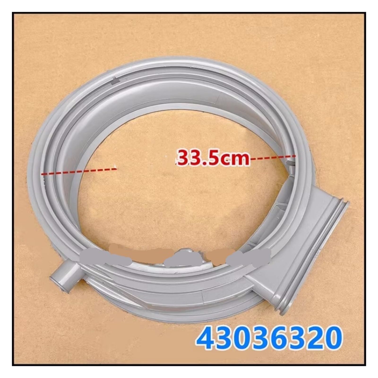 Junta De Goma For Puerta De Lavadora De Tambor, Compatible con Jinling, 43036320, Repuestos For Juntas.