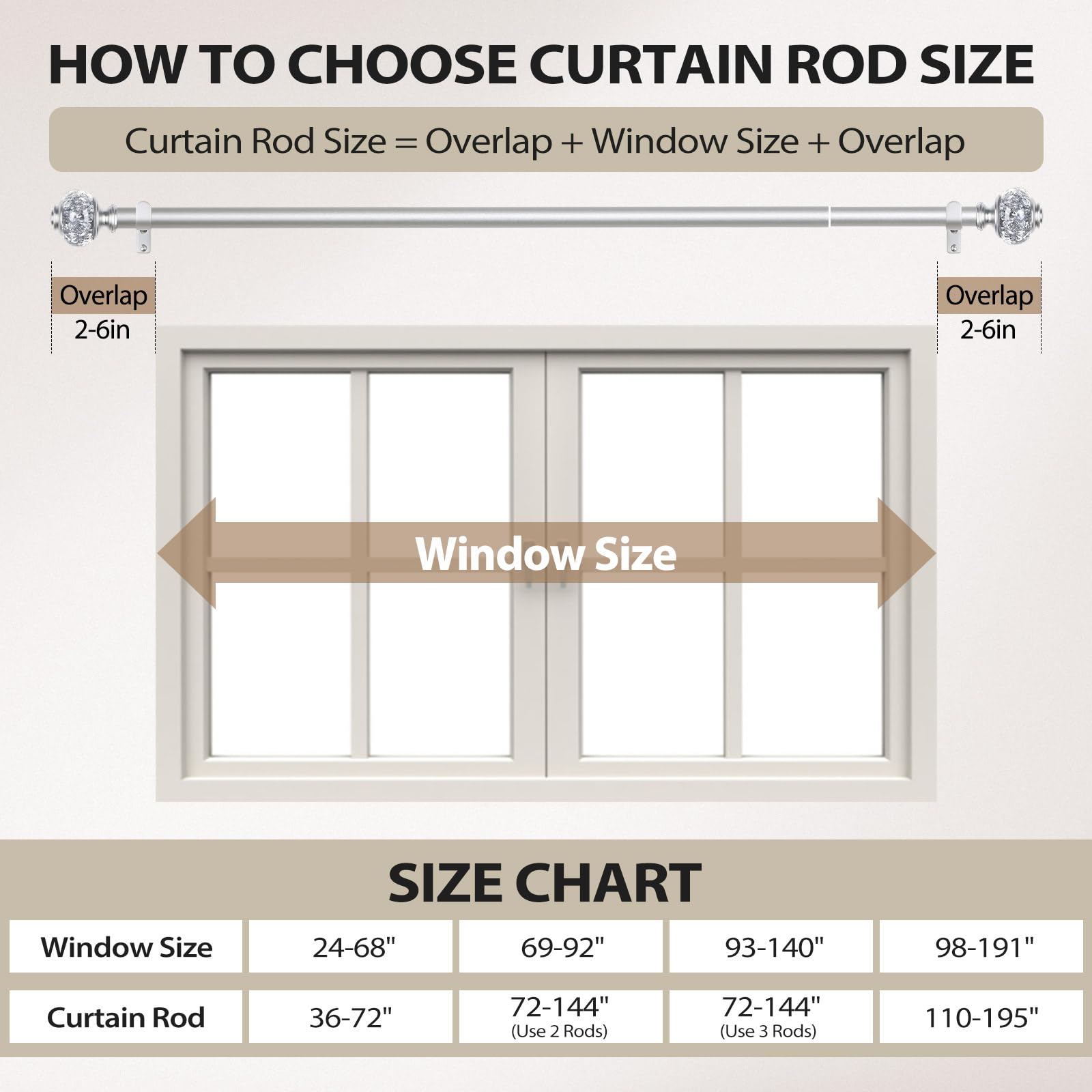 Elegant Curtain Rods - Telescoping & Heavy Duty -9