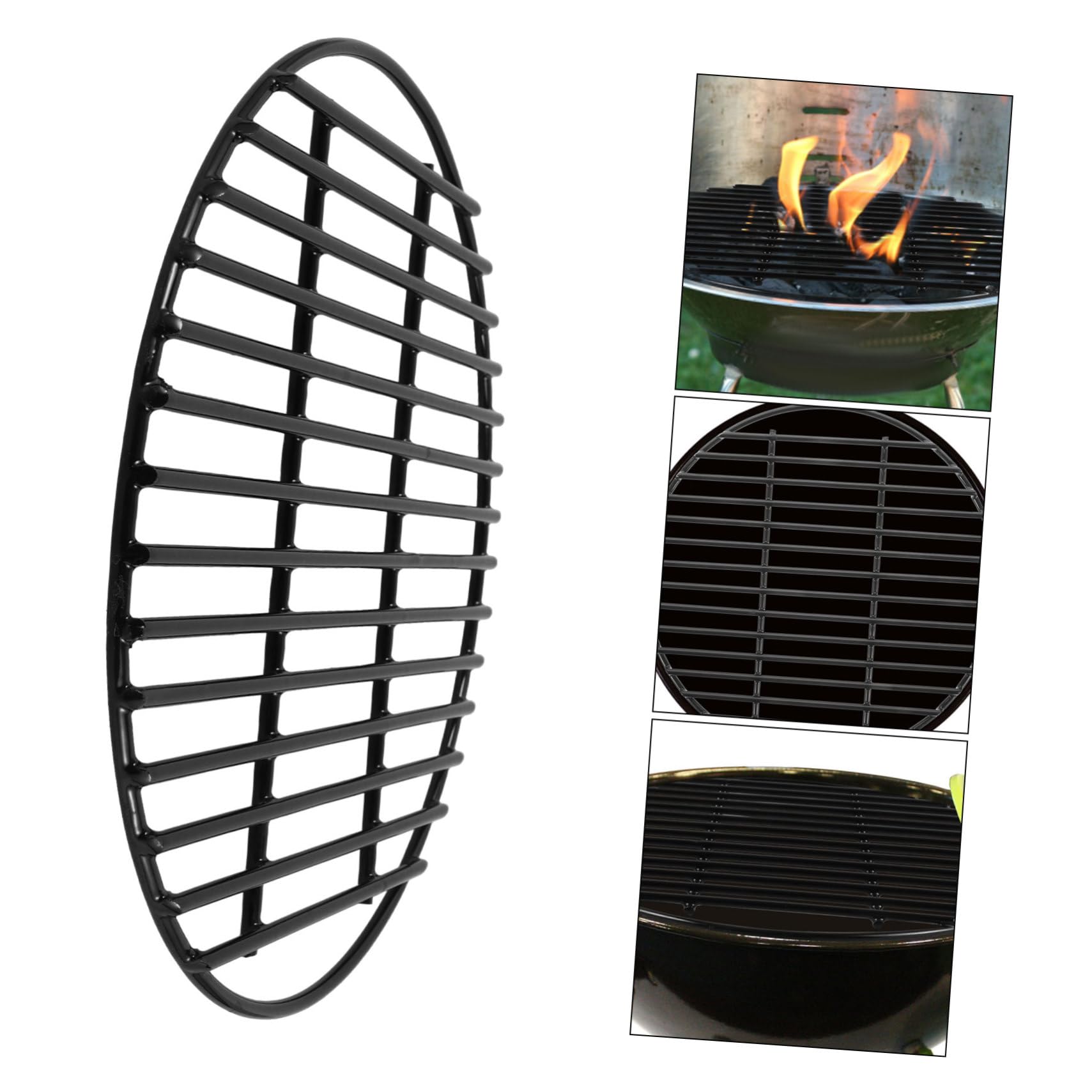 UPKOCH Runder Emaillierter Grillrost aus Metallgitter Schwarz Praktisch und Vielseitig für Gartenparty oder Picknick