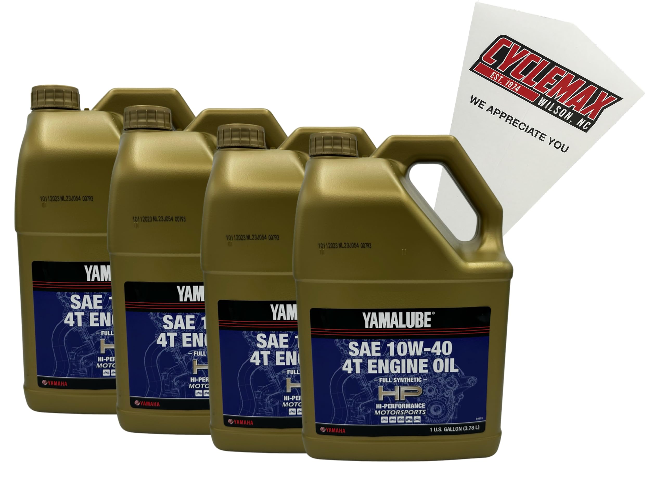 Amazon.com: Cyclemax 4PK of Gallon Yamalube Full Synthetic HP 4T