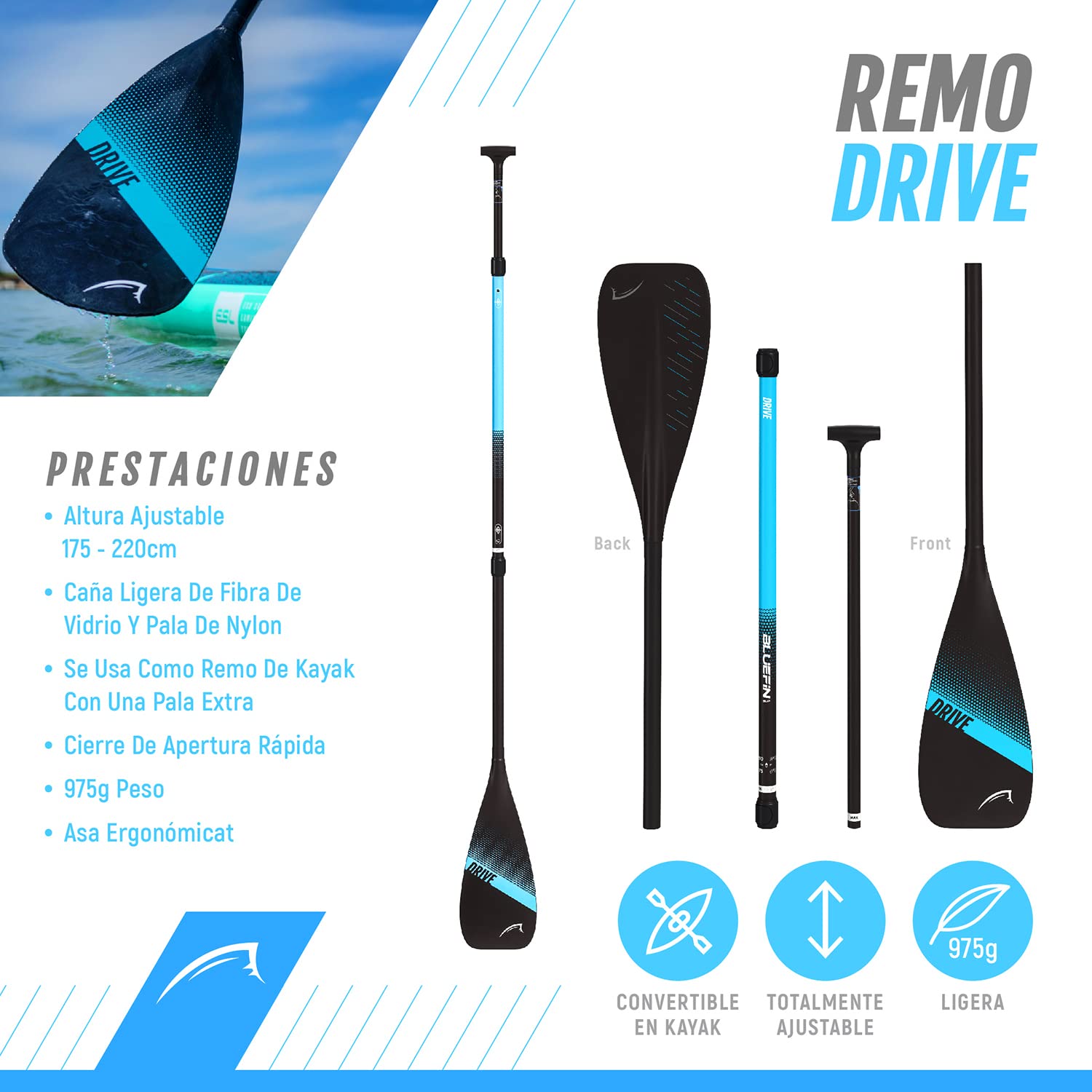 Bluefin Cruise Premium Stand Up Paddle Set, Tabla de Paddle Hinchable Premium para Adultos, Paquete SUP con Mochila, Remo de Fibra de Vidrio y Bomba