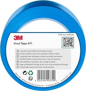 3M Cinta de Vinilo 471, Azul, 50 mm x 33 m