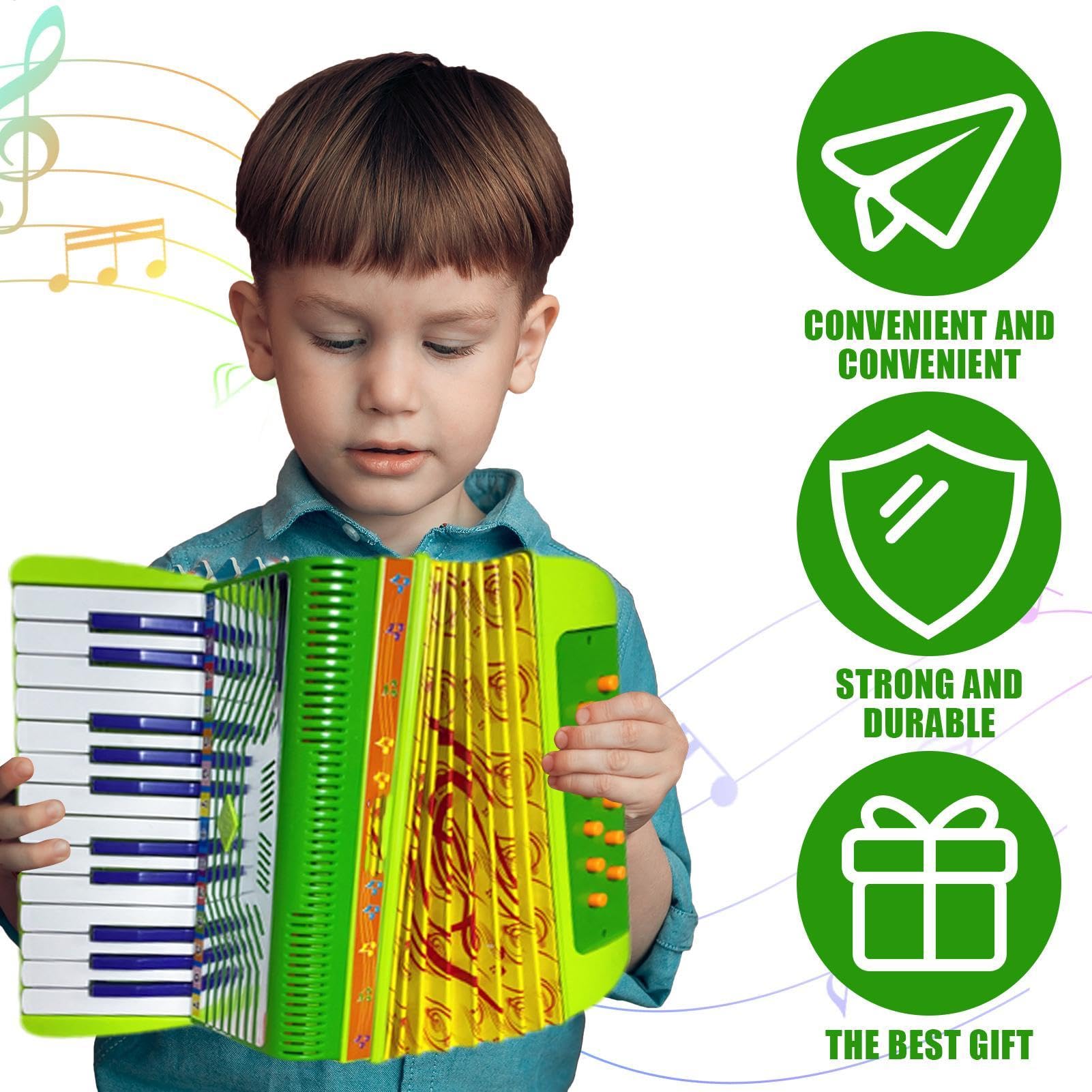 Fisarmonica per bambini - Fisarmonica piccola a 17 tasti, strumento | musicale leggero a 6 bassi, giocattolo educativo per bambini e principianti, simpatica fisarmonica per ragazzi e me