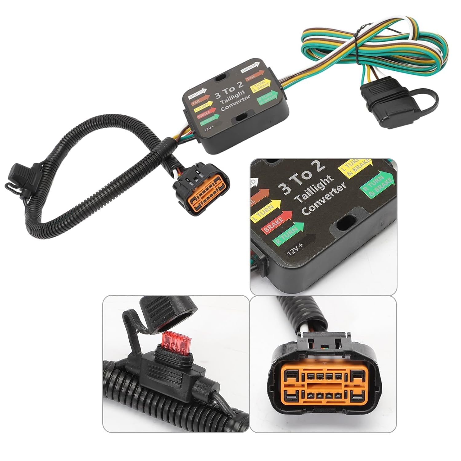 56420 Custom 4 Way Trailer Wiring Harness Fit for Hyundai Palisade 2020-2023, Santa Fe 2019-2023, Tucson 2022-2024, Santa Cruz 2022-2024; Kia Telluride 2020-2022, Carnival 2022-2024, Sorento 2021-2022