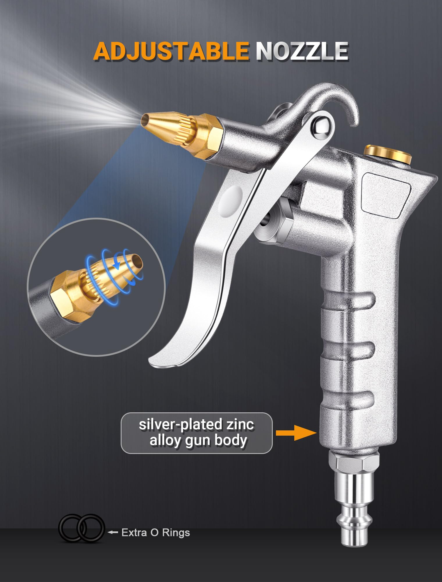Air Blow Gun for Compressor - Adjustable Nozzle -4