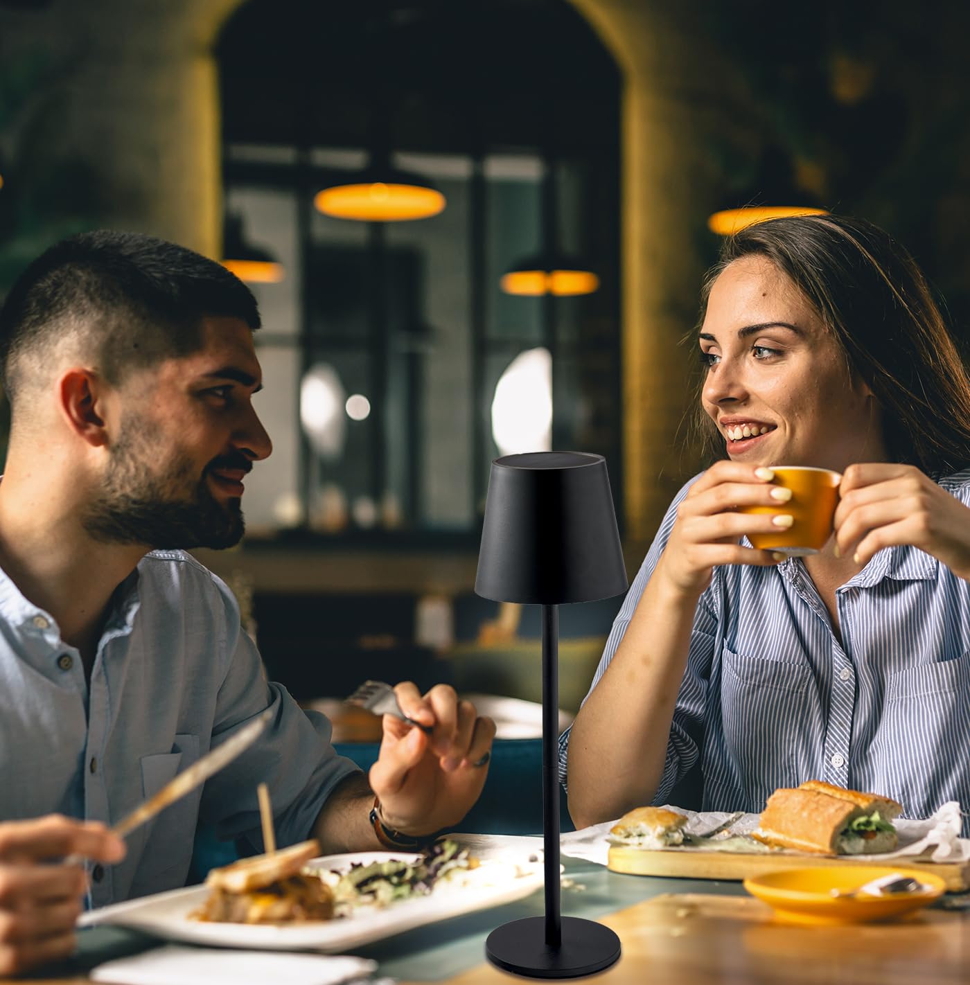 LEOLUX Columbus/s Oro Lampada Da Scrivania, Senza Fili, Ricarica