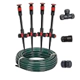 98063 Multi-Adjustable Flex Design Above Ground Irrigation Garden Sprinkler System, Sprinkler & Hose, DIY Plant Watering Set