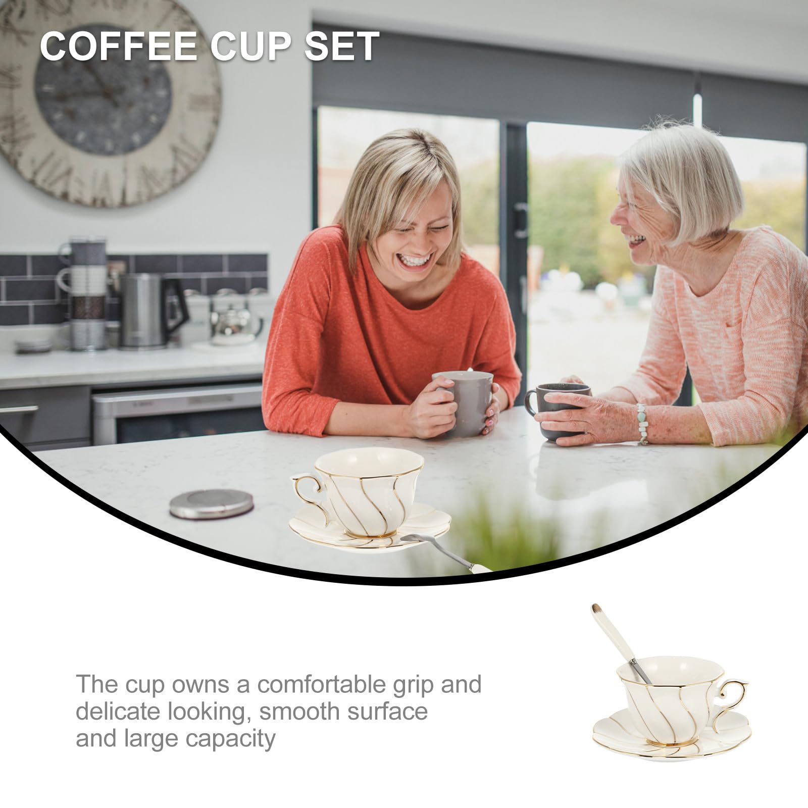 Elegantes Kaffeetassen Satz aus Keramik mit Großem Fassungsvermögen Robust und Komfortabel für Café und Restaurant Geeignet
