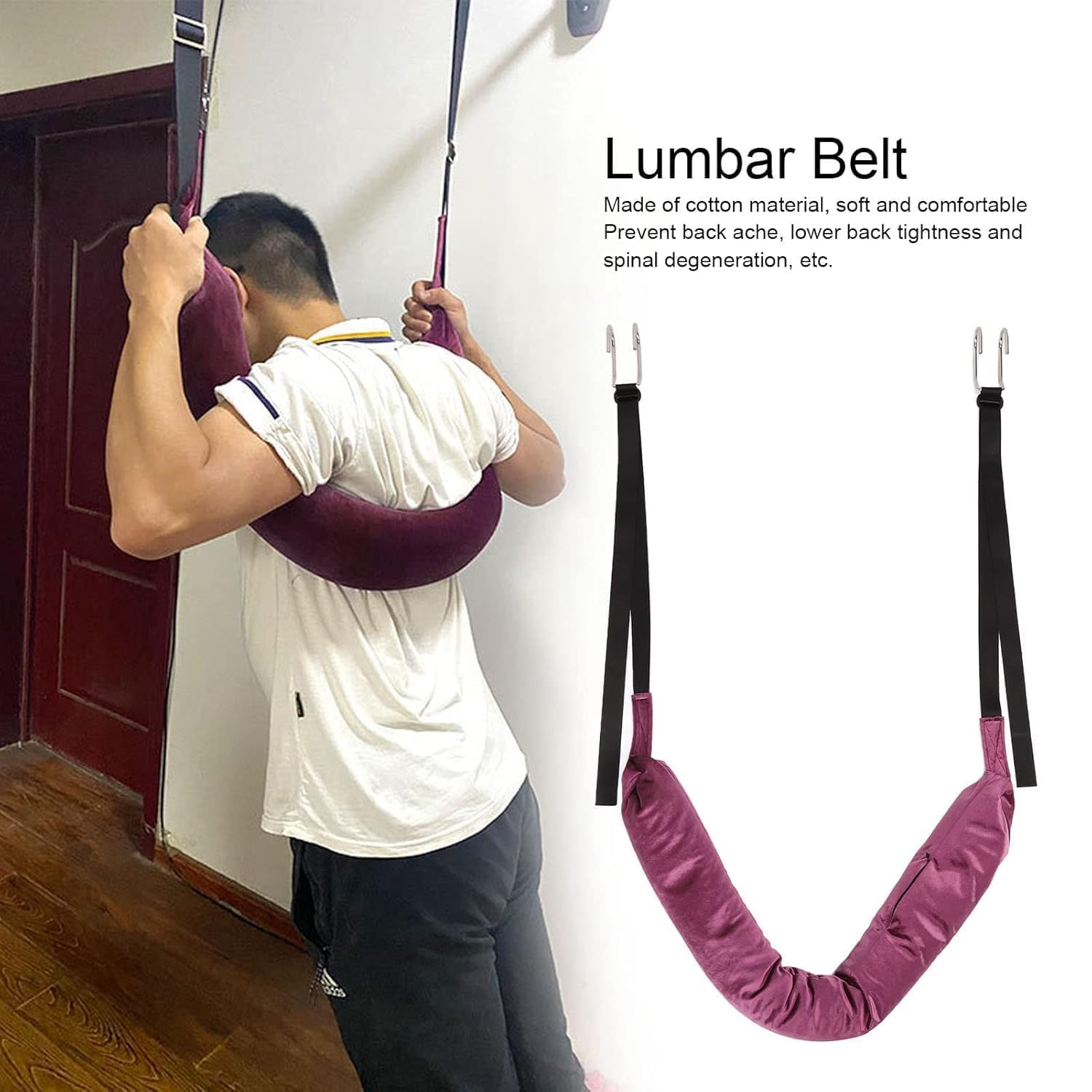Dhamee Spinal Inversion Therapy Belt for Back Pain Relief – Upright Spine & Lumbar Support for Vertebrae, Muscles and Discs – Reduces Pressure, Improves Posture, Enhances Flexibility – Back Support Belt for Men & Women 2
