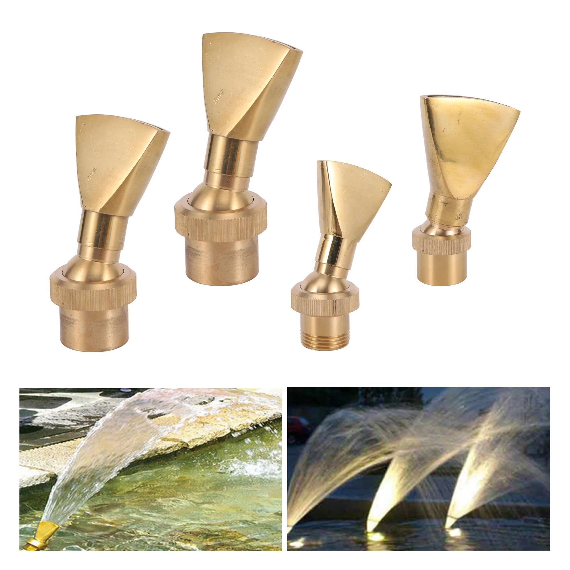 Boquilla de latón para Fuente de Agua, Aspersor de Cola de Pato con Rosca de 1/2", 3/4", 1" y 2" for jardín, Piscina, decoración de paisajes de Parques(1I2 Inch Male)