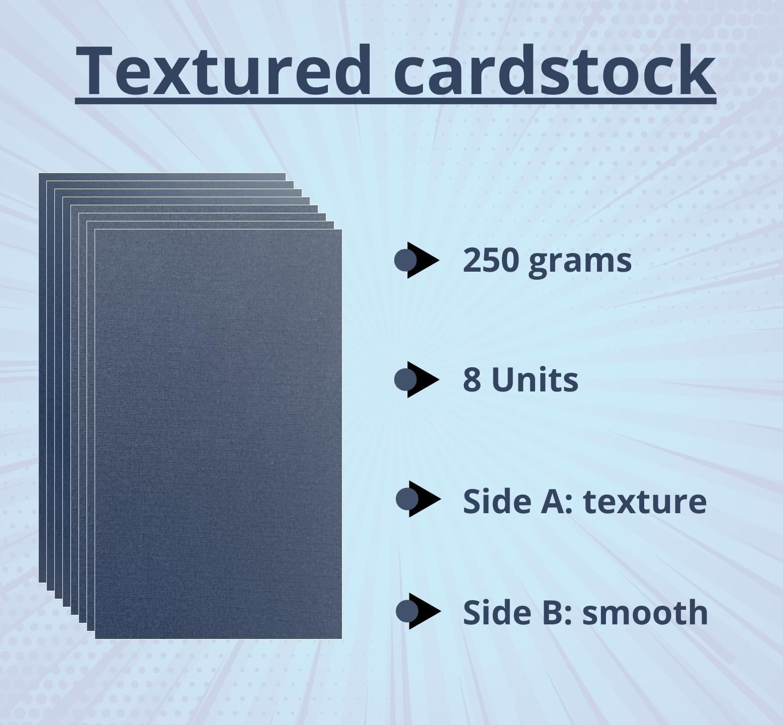 ASENME Multipack Cardboard, A3 Size - 8 Units Textured Cardboard (Navy Blue, A3/8Units) - Image 3