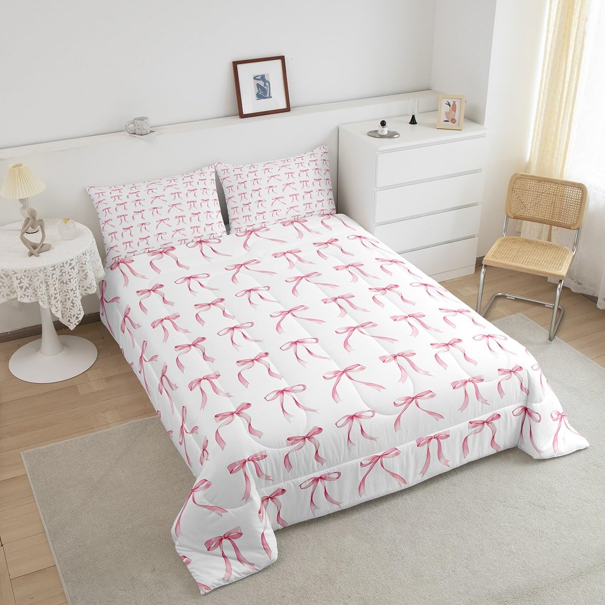 Cute Castle Fairy Comforter Set - Pink Bow Bedding -3 Cute Castle Fairy Comforter Set - Pink Bow Bedding -3