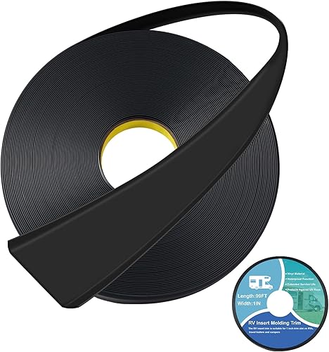Moldura de vinilo resistente para caravana, moldura exterior de 1 pulgada, vinilo resistente a los rayos UV, accesorios para caravanas (negro) disponible en Yaxa Peru