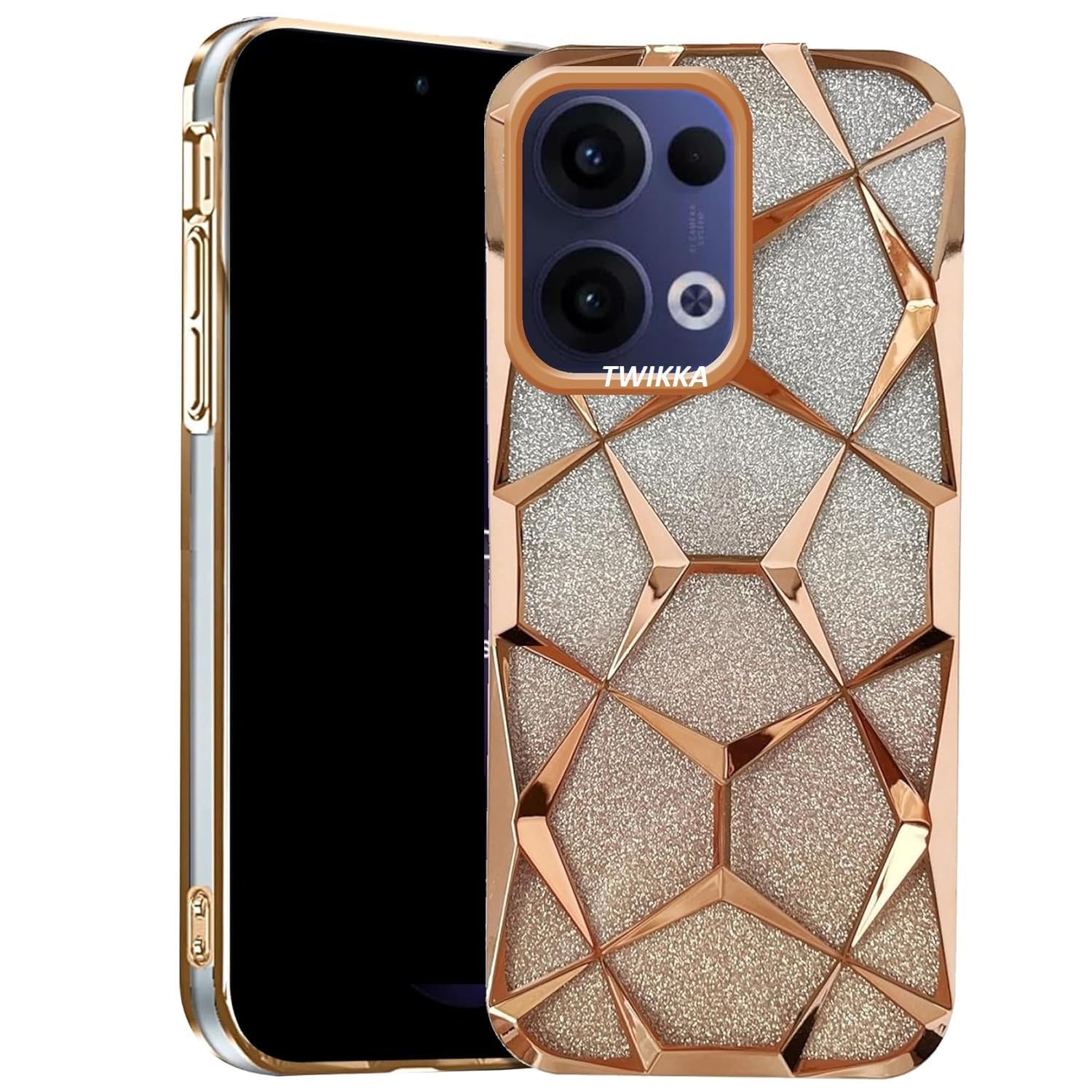 YUEQIN Glitzer-Handyhülle Für Oppo Reno13 F – Transparent Mit Libellen-Ständer, Stoßfest & Bling-bling