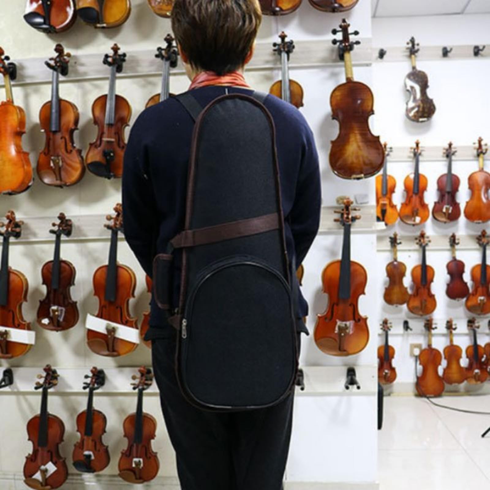 Amagogo Custodia Violino Zaino Custodia Scatola Borsa Trasporto Materiale Idrorepellente Fodera Antishock Protezione da Urti E Umidità Formato 65 Cm Adatta a