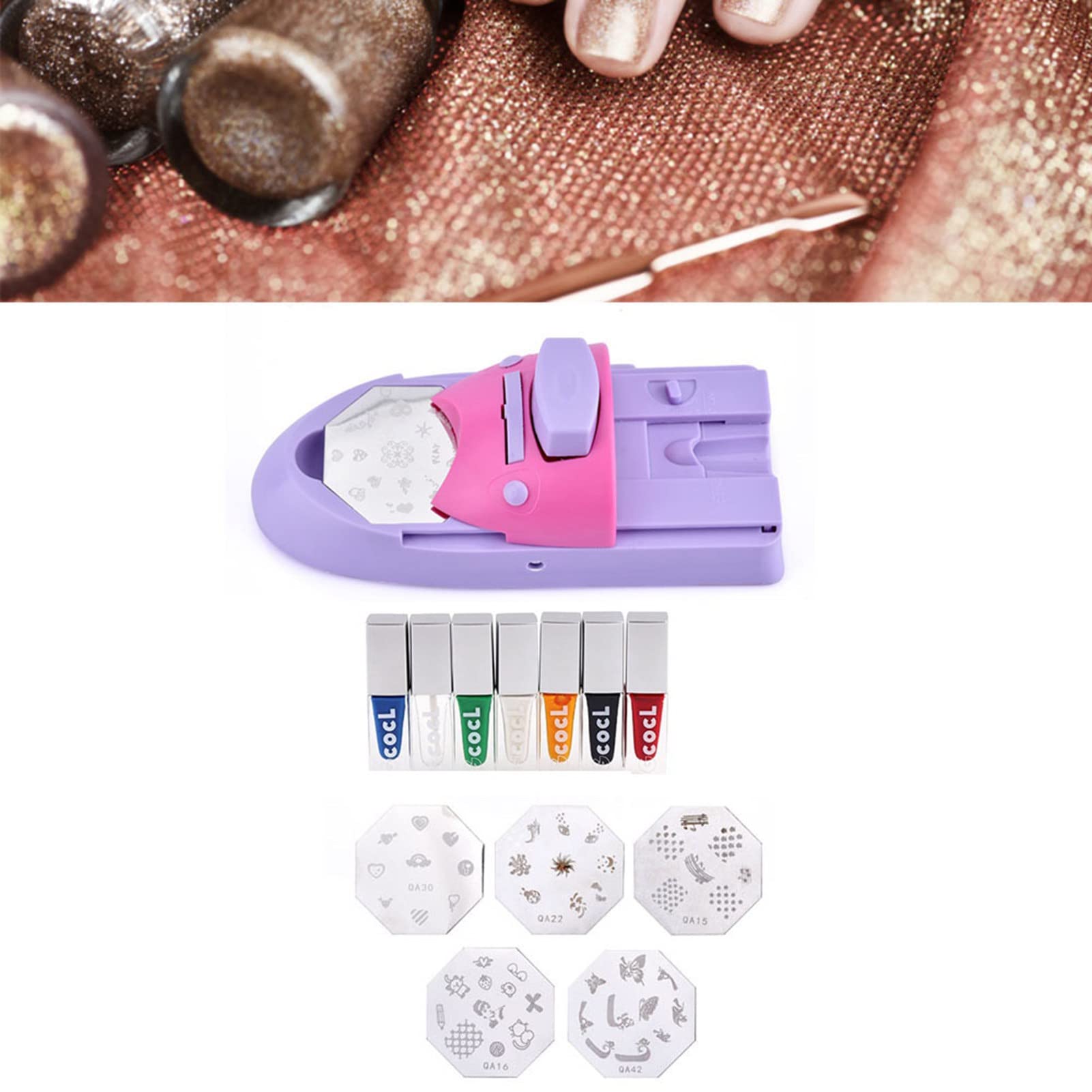 Macchina per stampante per unghie, macchina stampa portatile per nail art, facile usare per fai te (macchina con olio stampa)