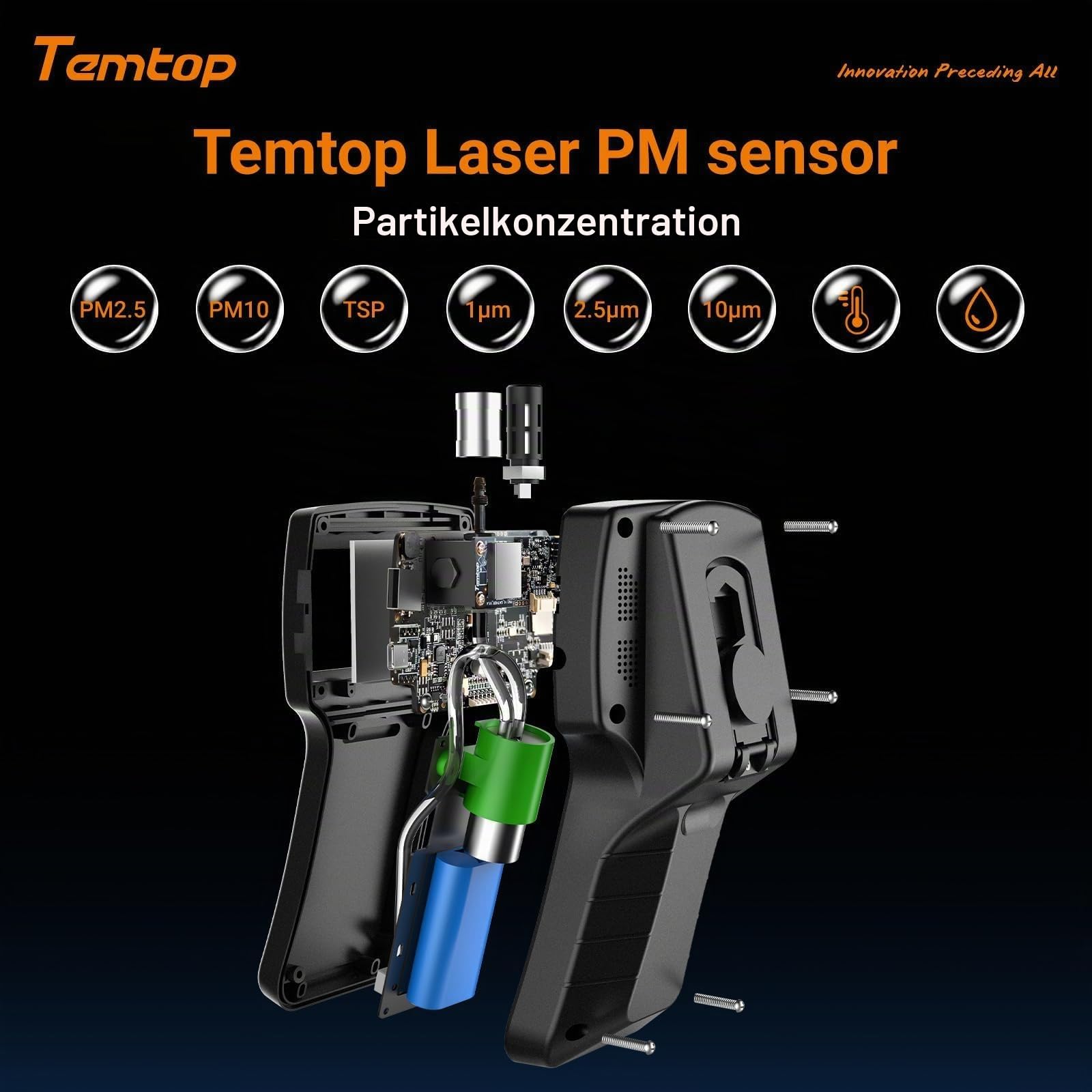 Temtop Airing 2000 Handheld Partikelzähler Staubmonitor
