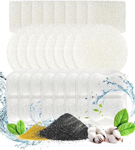 oneisall 8 filtros de carbono para fuente de agua para perros, acero inoxidable, 230 oz1.8 g, 8 juegos de filtros para fuente de perro