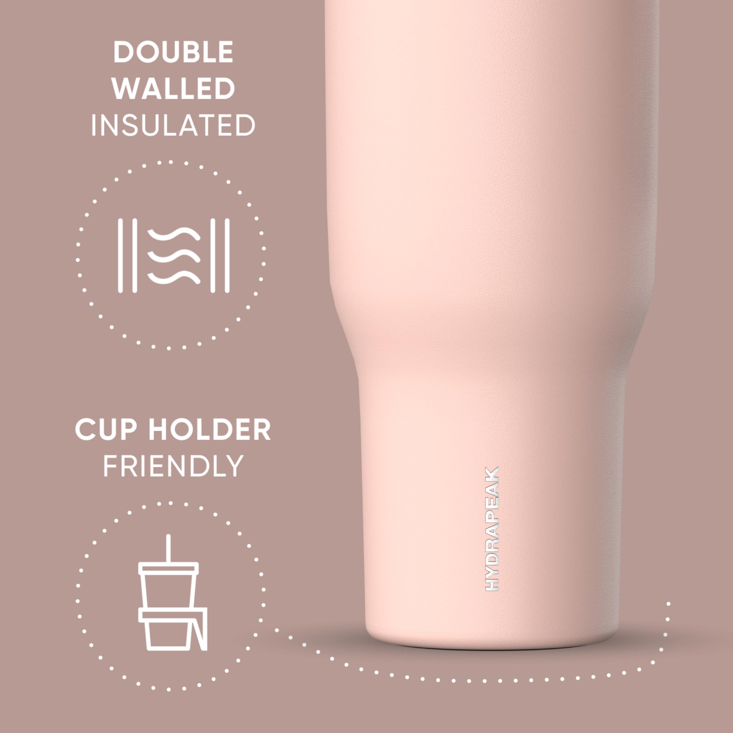Hydrapeak Kids Voyager 18 Oz Tumbler With Handle And Flip-Up Straw Lid | Spill Proof And Leak Resistant | Reusable Stainless Steel Water Bottle | Gift For Kids Boys Girls | Fuchsia - View #10