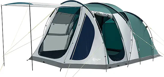 PORTAL 5-Personen Luxus Camping Zelt: Wasserdicht, 2m Stehhöhe, Vorzelt