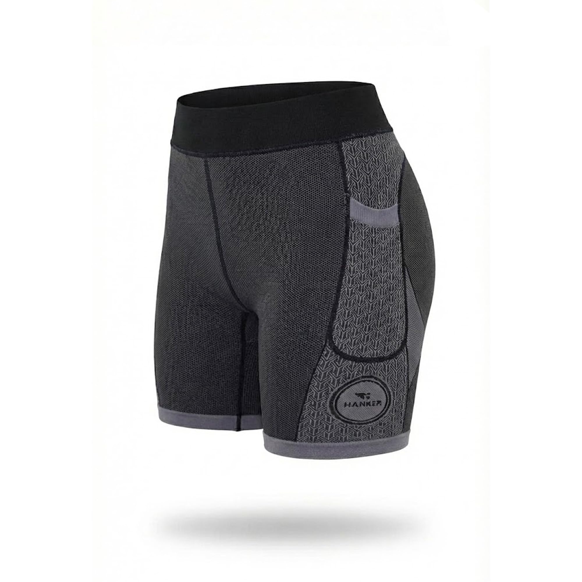 HANKER Mallas Compresión Hombre Running Trail – Bolsillos Laterales, Tejido Termorregulador Soft-Air, Costuras Planas Antirrozaduras