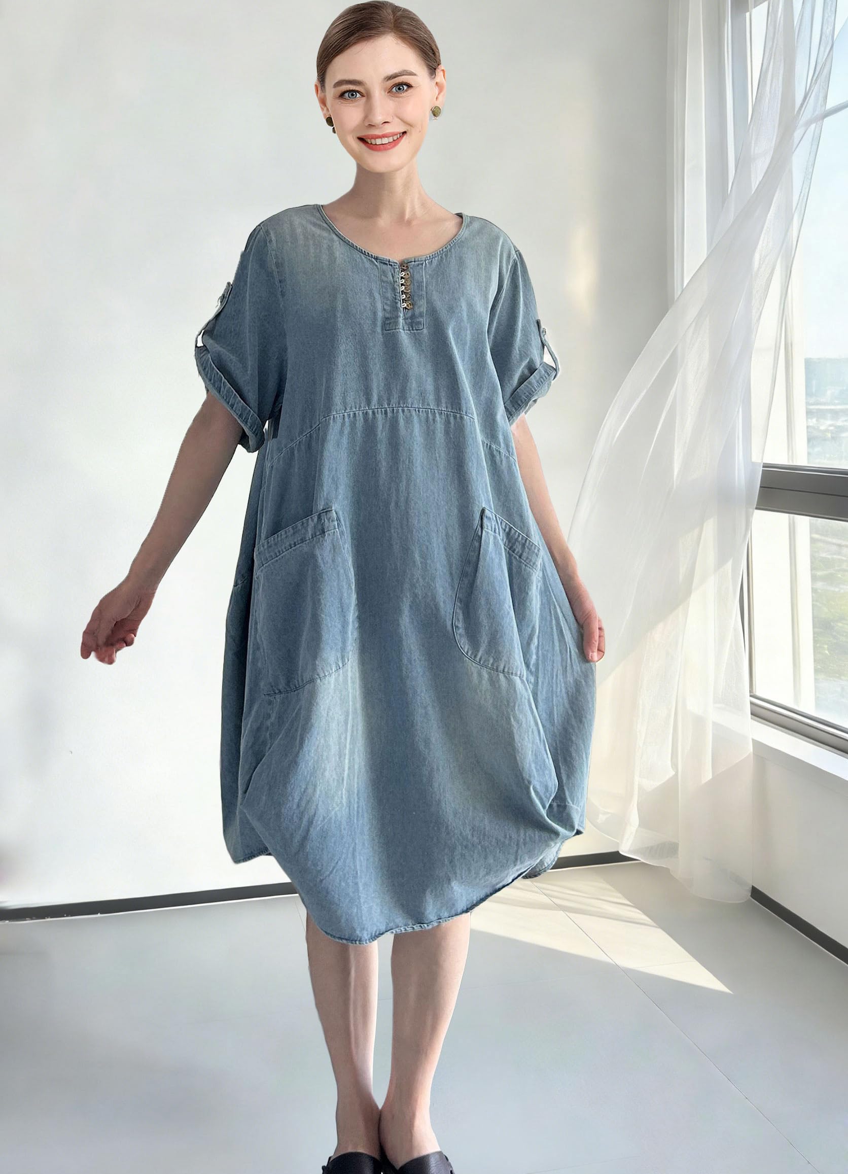 Minibee codzienny Kobiety Oversize Casual Midi Dress