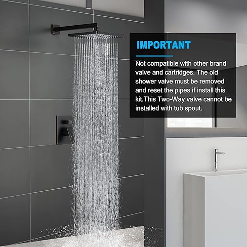 Miniatura 54 de Gabrylly Sistema de ducha dorado, juego de grifo de ducha montado en la pared para baño con cabezal de ducha de lluvia de alta presión de 10 Oro