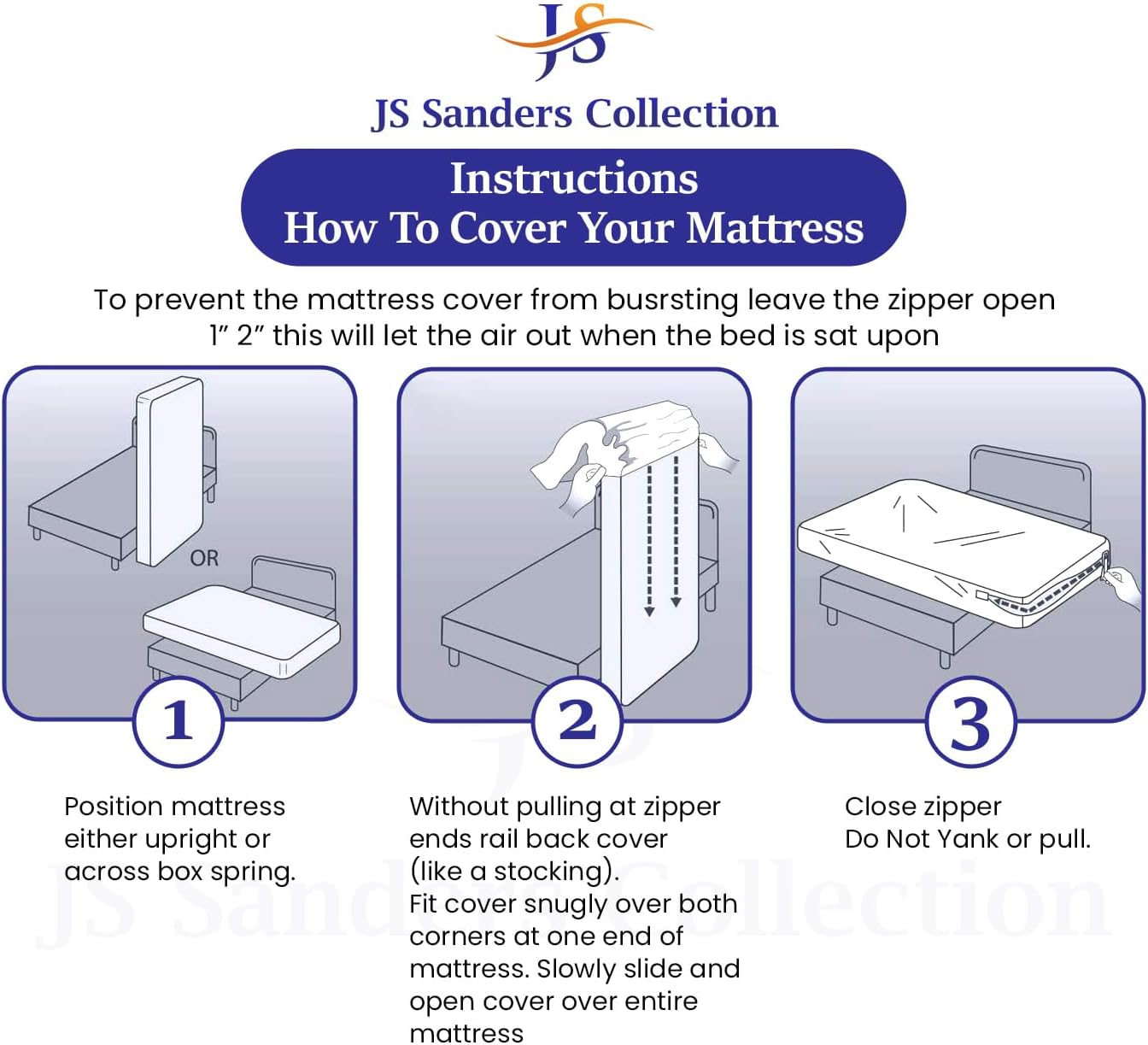 JS Sanders Zippered Mattress Protector Queen Size – Soft 100% Egyptian Cotton, 600 Thread Count Deep Pocket Fitted Sheet Encasement Cover for Bed Breathable, 12-16 Inch Fit, Dark Grey 60x80