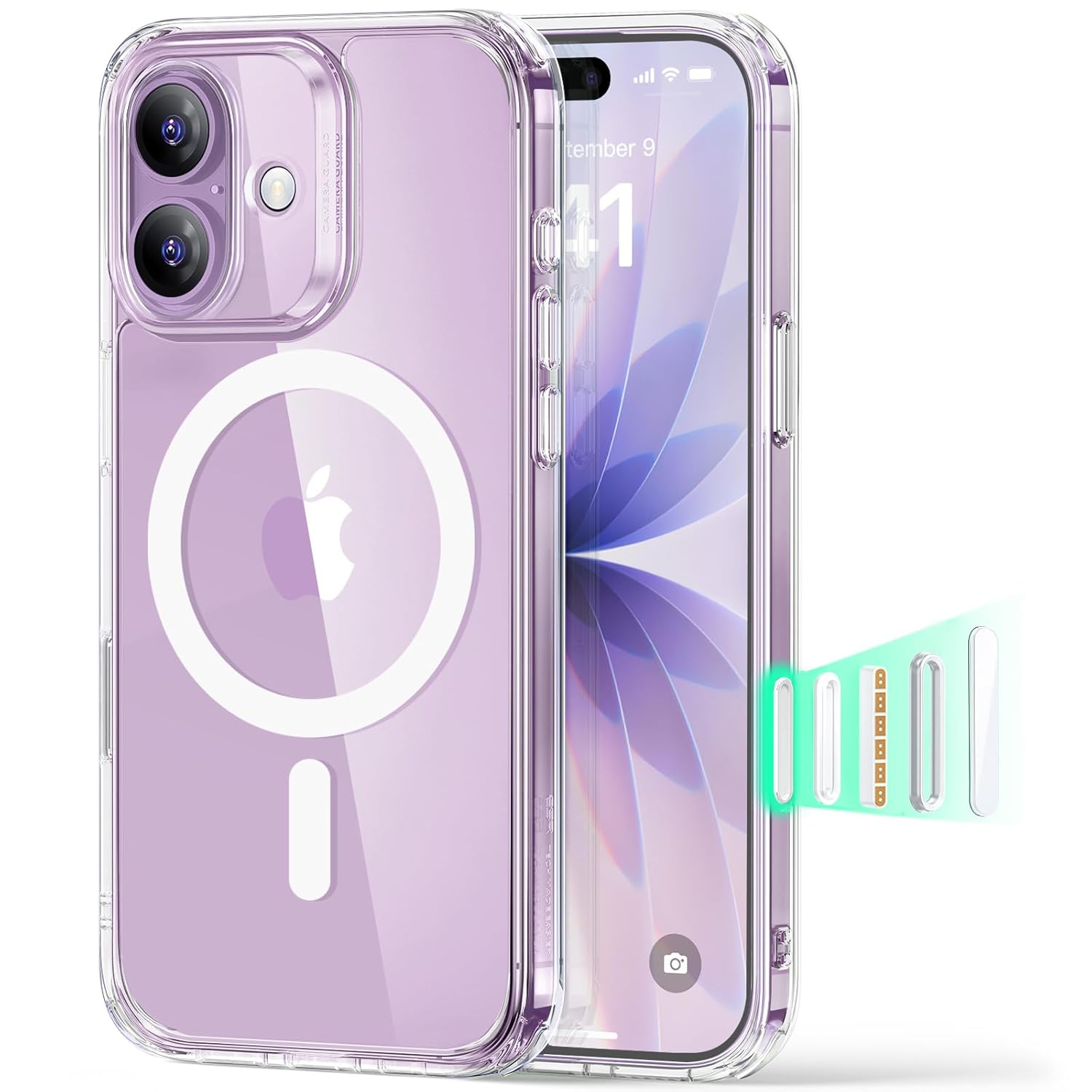 ESR for iPhone 17 Case, Camera Control Cover, Compatible with MagSafe Accessories, TPU, Military-Grade Drop Protection, Shock-Absorbing Air Guard Corners, Hybrid Series, Clear