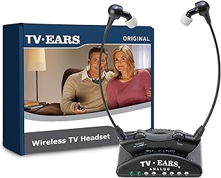 TV Ears Original Wireless Headsets System, TV Hearing Aid Devices works best with Analog TV's, Hearing Assistance, TV Listening Headphones for Seniors and Hard of Hearing. Voice Clarifying, Doctor Recommended - 11641, Black
